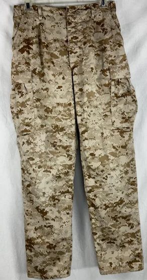 USMC Desert Marpat Camo MCCUU Camouflage BDU Trouser Pants Sz Med Long Used
