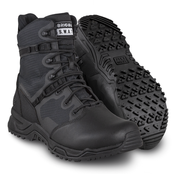 Alpha Fury 2.0 8" Polishable Toe Side-Zip Waterproof Black Boots | 186601