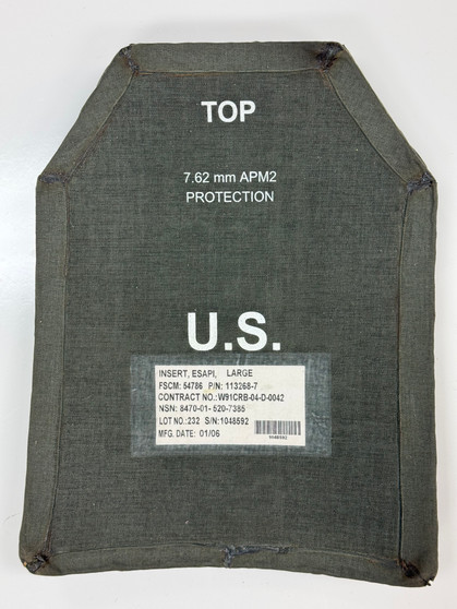 USGI Military Issue ESAPI Ballistic Plate Insert Sz Large & Side ...