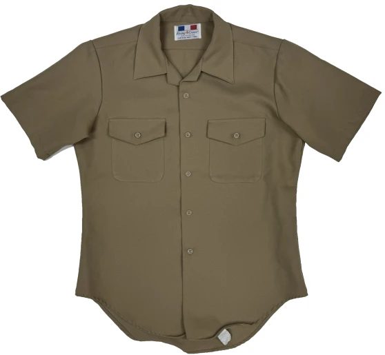 USGI US Navy Men's Size Medium Flying Cross USN Tan Short-Sleeve Button-Up Shirt