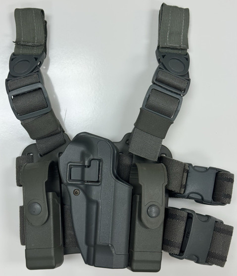 USGI BlackHawk CQC Serpa Beretta 92/96 Tactical RH Drop-Leg Holster w/Pouches