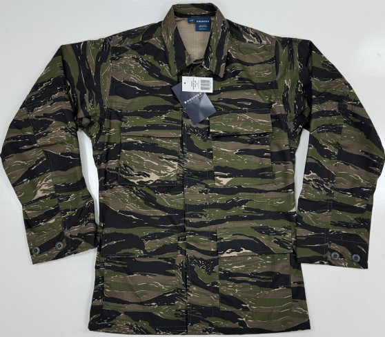 Men's Asian Tiger Stripe Camo BDU Shirt Tactical Military Coat Jacket XS Reg NWT