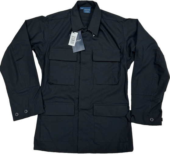 Men's Black BDU Tactical Military Uniform 4-Pocket Coat Shirt XS Reg NWT