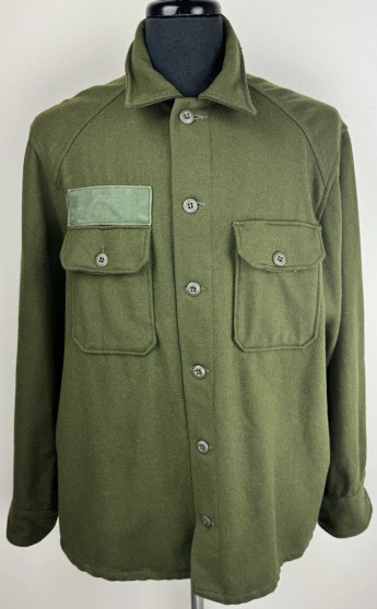 USGI Cold Weather Olive Green Wool Field Shirt OG-108 Men's Size XL Jacket USED