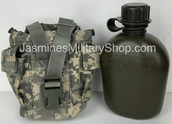 USGI Military New 1-Quart Canteen & Used ACU MOLLE II Pouch SET