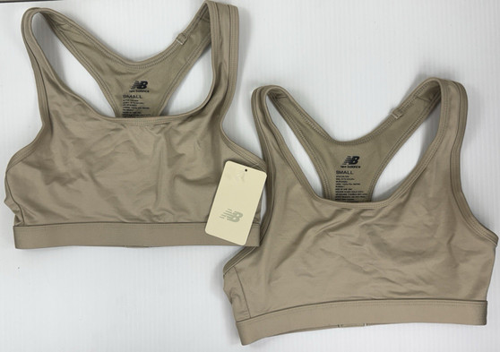 USGI Women's New Balance Tan Army PT Racer Back Sports Bra Size Small - Lot of 2