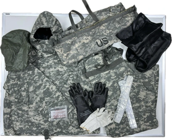 USGI 6-Piece Army Biological Chemical Protection Gear w/ Large Reg Coat & Pants