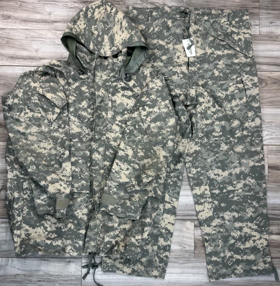 USGI Goretex Parka Coat & Pants SET ACU Waterproof Jacket & Trousers, Large Long EUC