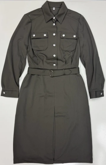 Women's Vintage East German DDR NVA Military Uniform Dress Large OD Green GUC