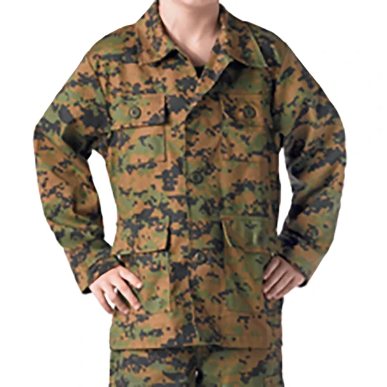 Kid's Woodland Digital Camouflage Military BDU Shirt | 66215