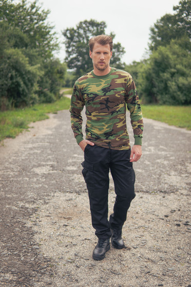 WOODLAND CAMO LONG SLEEVE T-SHIRT | 6778
