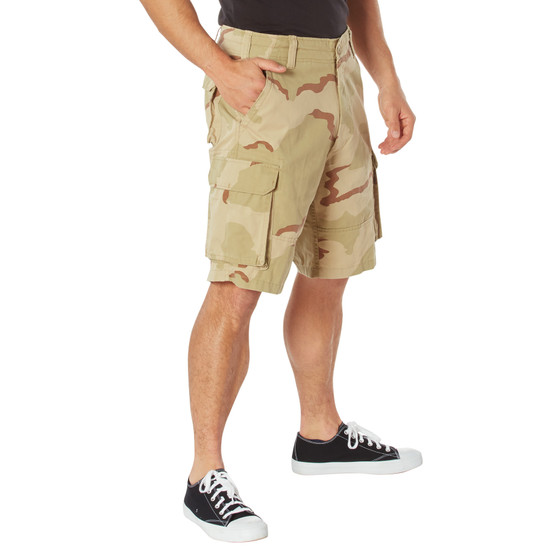 Rothco Vintage Camo Paratrooper Cargo Shorts | Tri-Color Desert Camo | 2150