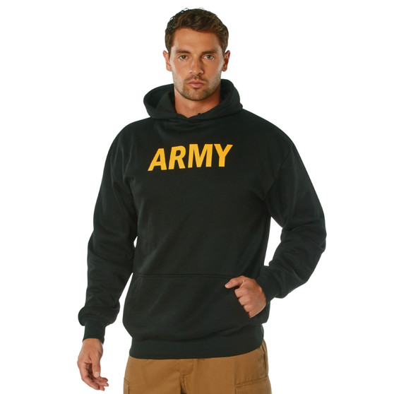 Army Printed Black Pullover Hoodie 10053