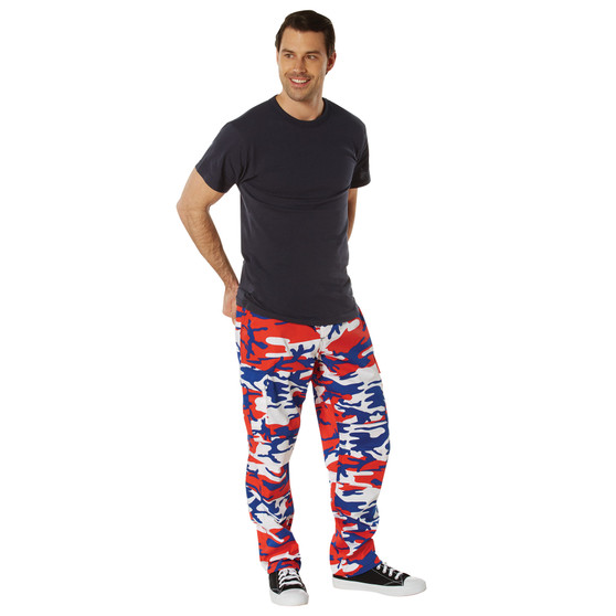 Red White Blue Camo USA Camouflage Tactical Cargo BDU Pants | 1835