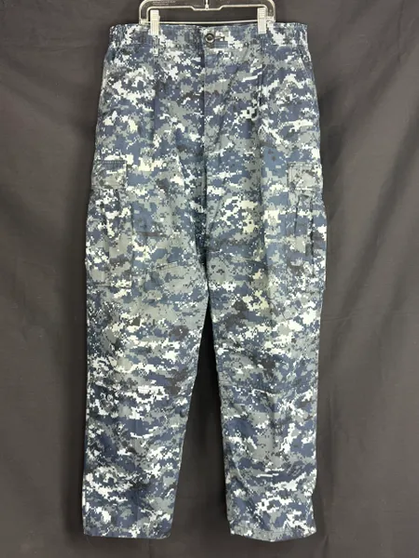US NAVY WORKING TROUSER NWU TYPE 1 BLUE DIGITAL BDU PANTS | MEDIUM REG | EUC