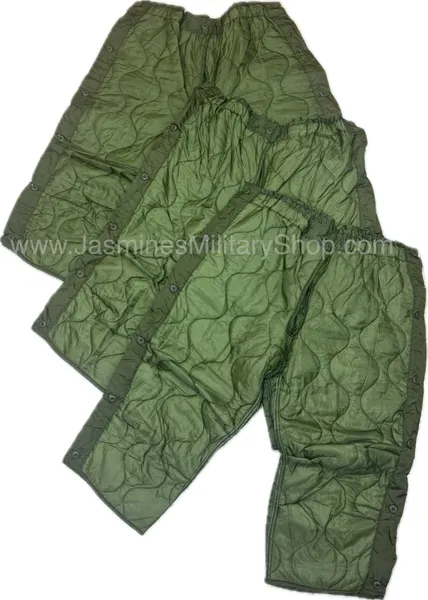 LOT Of 3 - USGI Army M65 Quilted Field Trouser Pants Liner, Large-Short/Reg NEW
