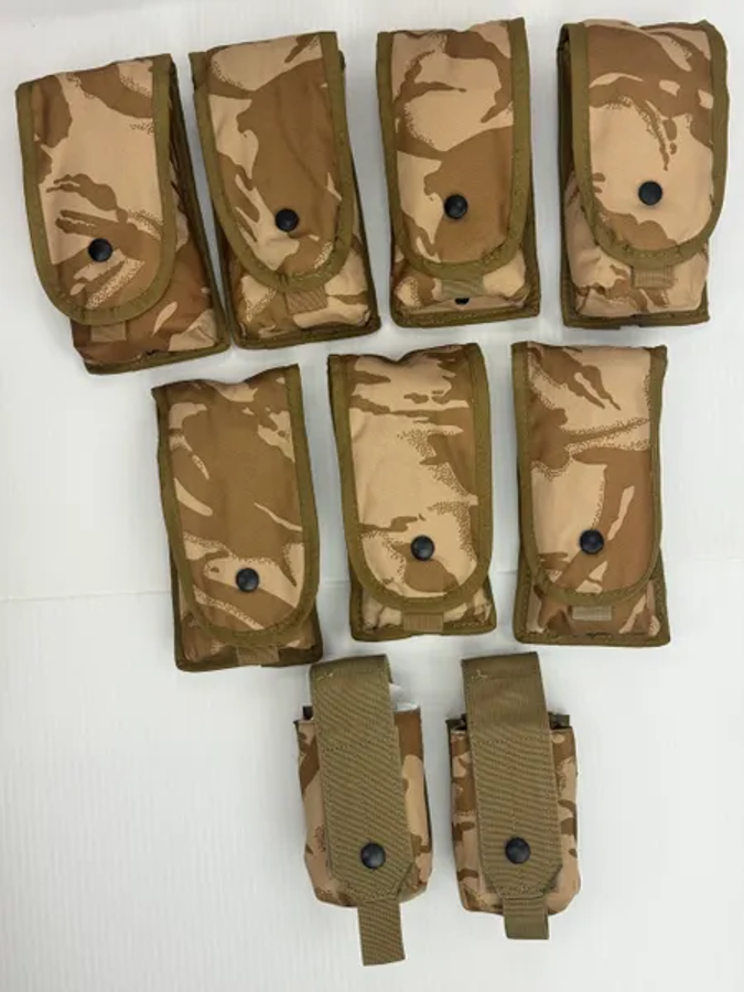 British Military Surplus Brit Osprey DPM Desert Assault Ammo Pouch 9pc Set EUC