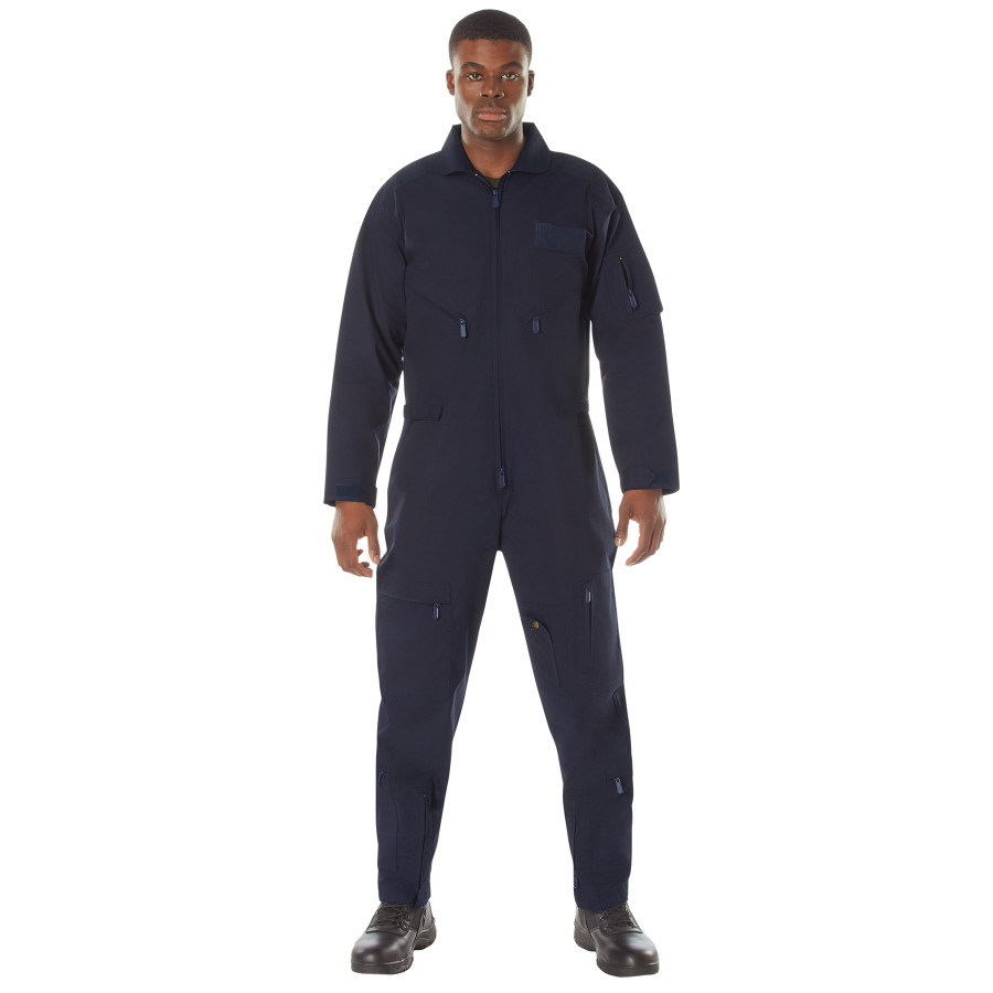 Navy Blue Military-Style Flightsuit Coveralls