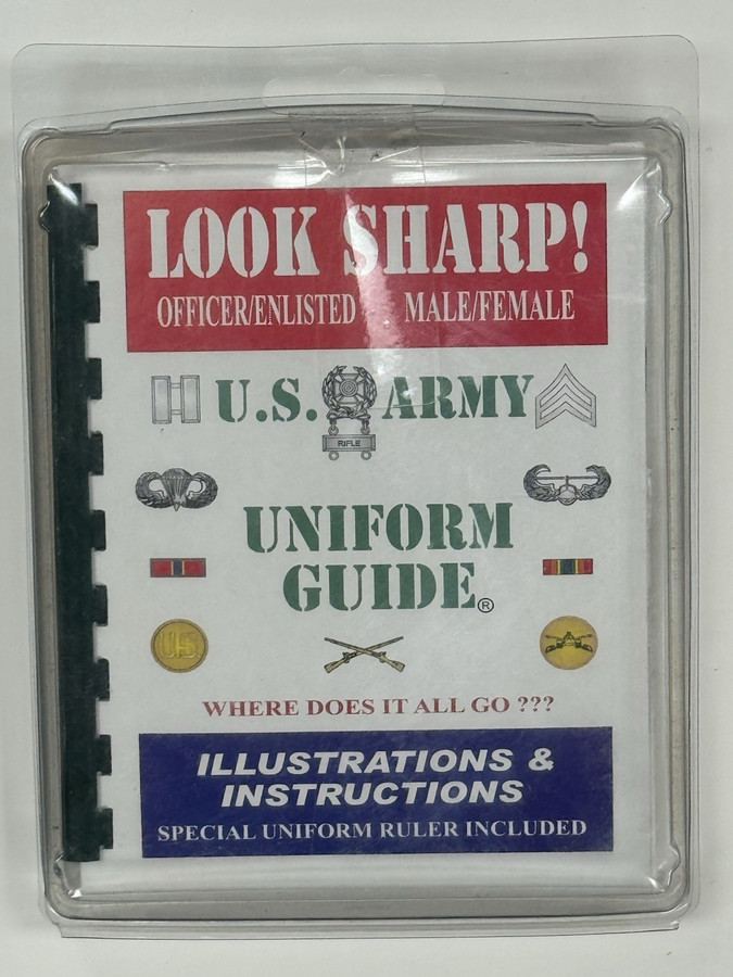 US Army Uniform Guide to Look Sharp Book & Ruler - Officer/Enlisted; Male/Female