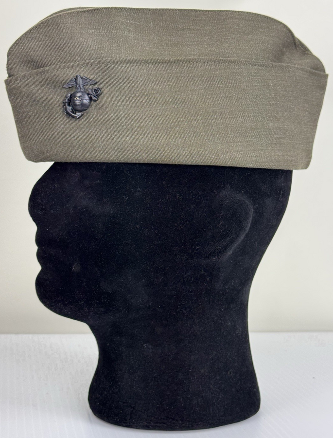 USMC Men's Garrison Cap w/Subdued EGA Marine Corps Poly/Wool Gabardine sz 7