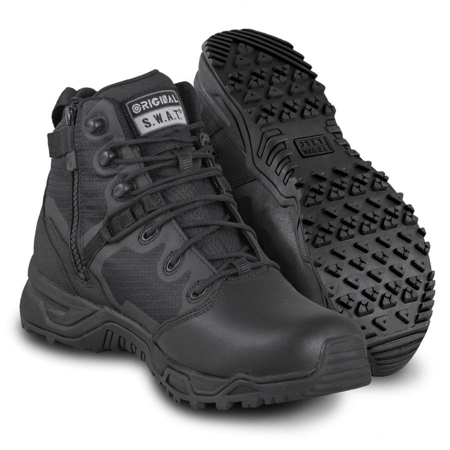 Alpha Fury 2.0 6" Polishable Toe Side-Zip Black Boots | 186301
