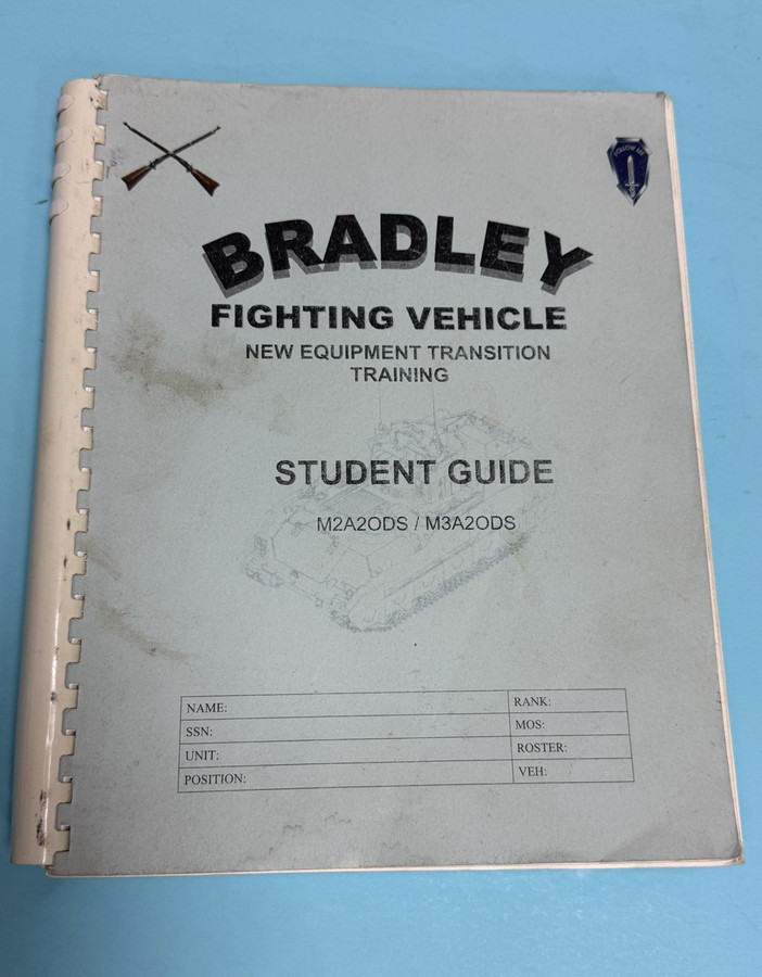 USGI Military Guide Book for Bradley Fighting Vehicle Training | Used