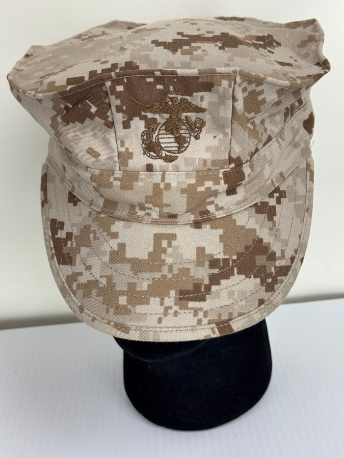 USGI USMC 8 Point Utility Cover, Desert MARPAT Hat Marine's Cap USED | Med