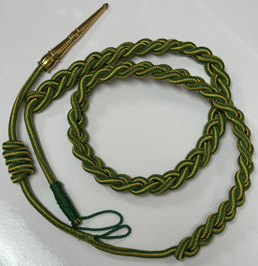 USGI French Fourragère Green & Yellow Braided Cord Military Award EUC