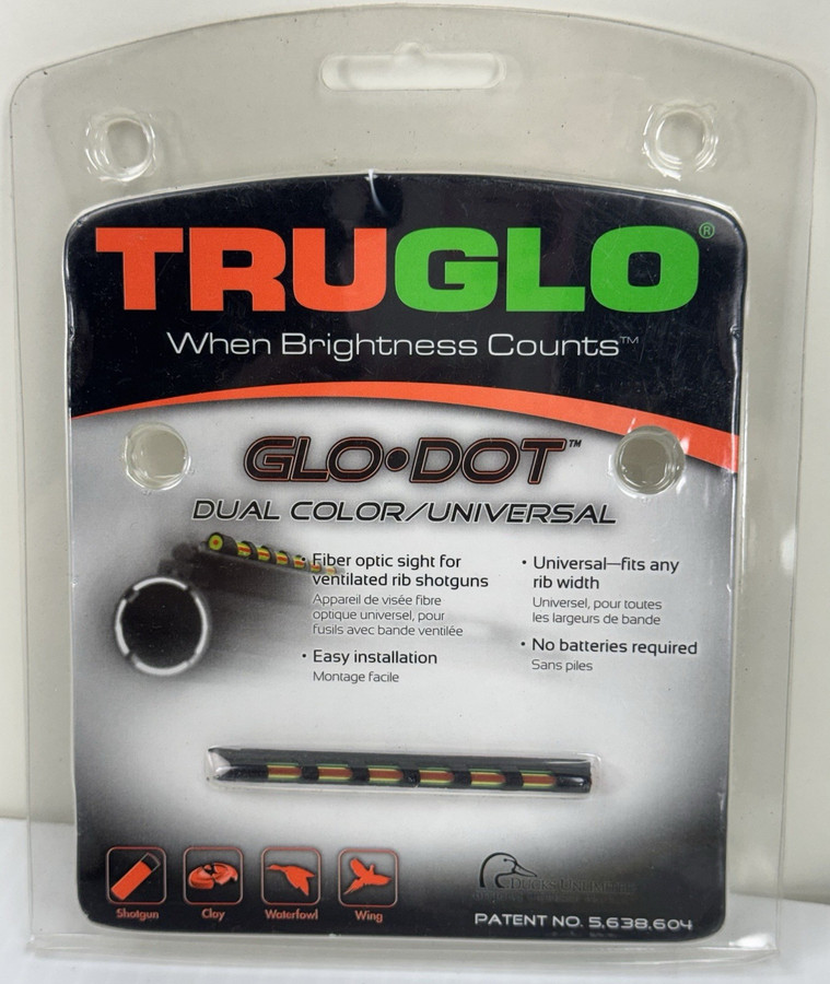 TRUGLO Glo-Dot Dual-Color Universal Fiber Optic Sight for Ventilated Rib Shotguns