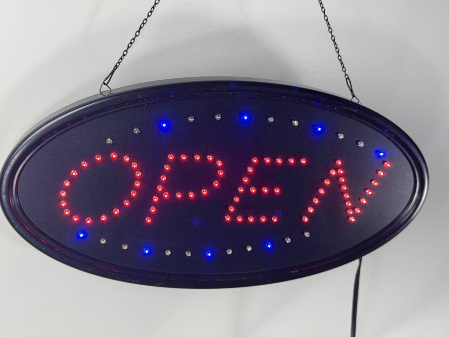 Retail Business Oval LED "Open" Sign - Ultra Bright Neon | EUC