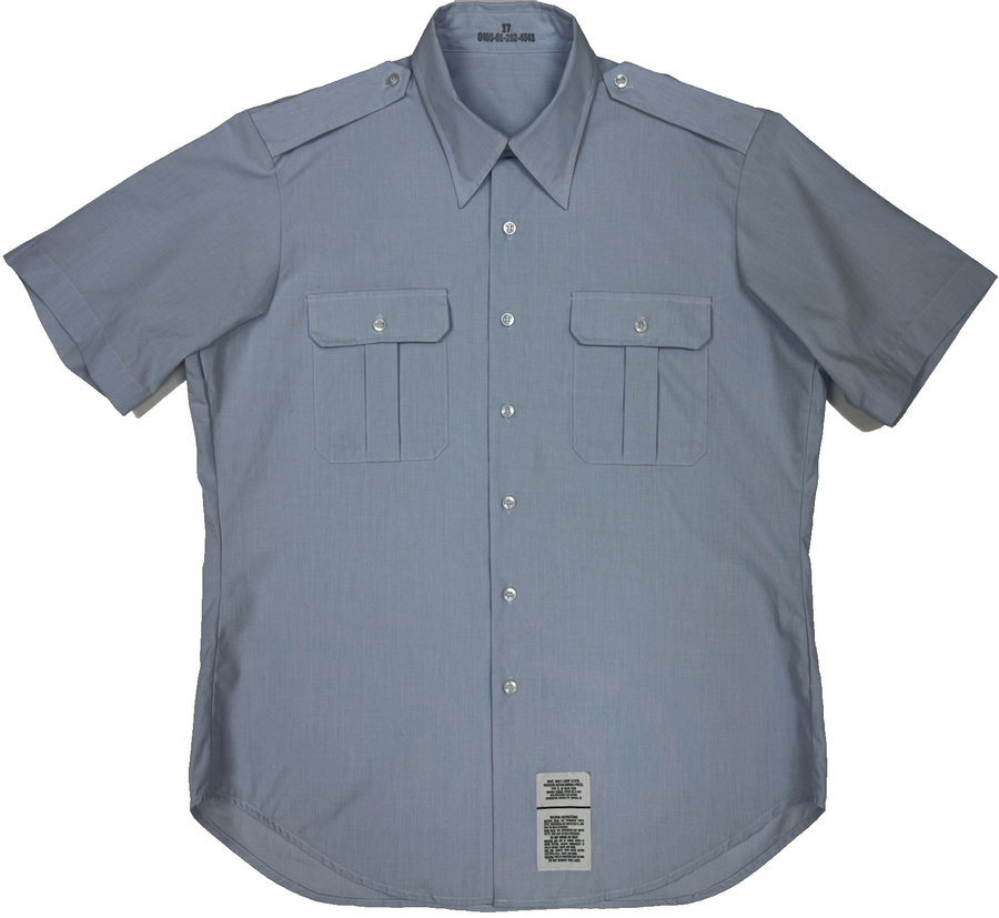 USGI Men's USAF Blue Short Sleeve Uniform Button Up Shirt Sz 17 Used