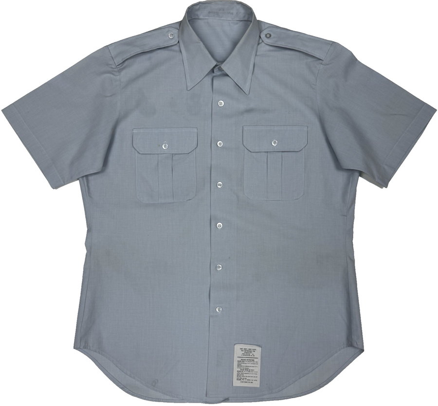 USGI Men's 16.5 USAF Blue 1550 Short Sleeve Button-Up Shirt USED *READ CONDITION