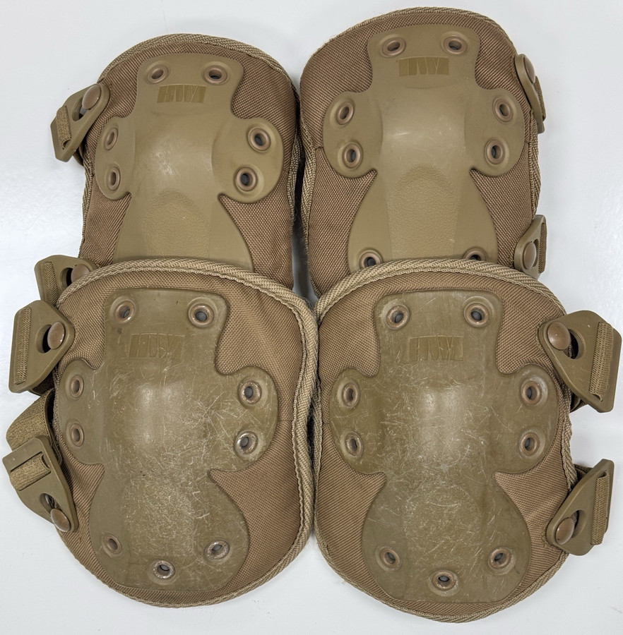 HWI NG Coyote Brown Military Tactical Knee Pads & Elbow Pads Complete Set USED