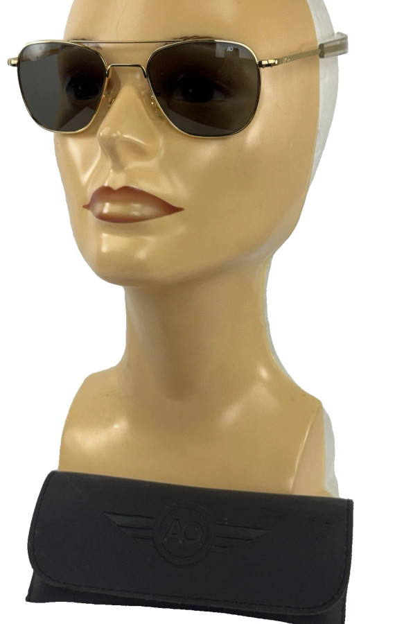 American Optical Original Aviator Pilot Sunglasses Unisex Gold Frame