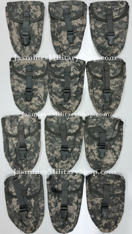 LOT OF 12 USGI Military MOLLE ACU Camo Entrenching E-Tool Case Dump Pouch EUC