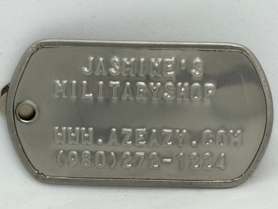 Dull Silver Military Dog Tag