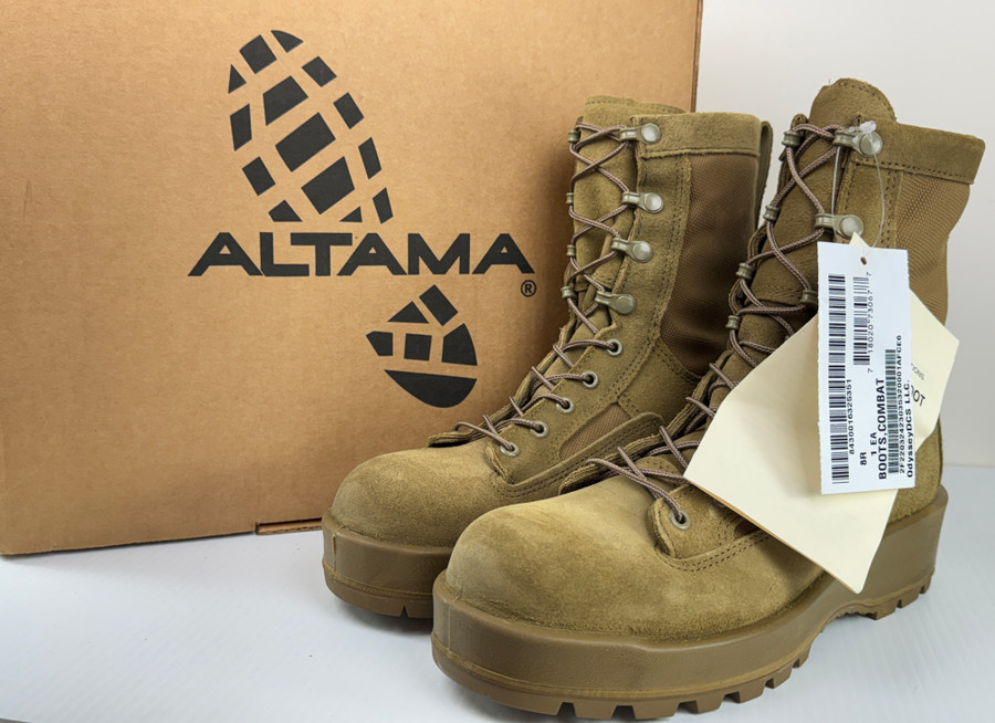 USGI Altama Men's Size 8-Reg Goretex Waterproof Coyote Brown Combat Boots NEW