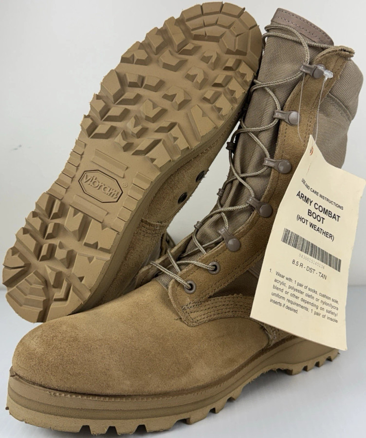 USGI Army Desert Tan Hot Weather Combat Boots Men's Size 8.5R NWT