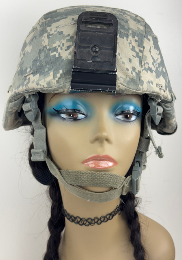 USGI Military Advanced Combat Helmet, UCP Cover, NVG Mounting Bracket, Ballistic Nape Pad | USED