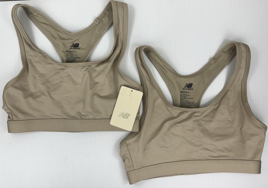 USGI Women's New Balance Tan Army PT Racer Back Sports Bra Size Small - Lot of 2