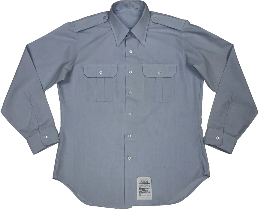 Men's USAF Service Blue Long Sleeve Shirt Size 16.5x35 USED 8405012127471