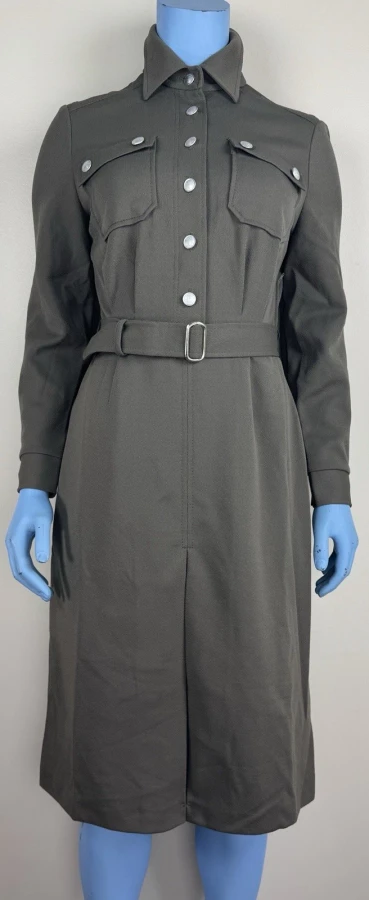 Women's Vintage East German DDR NVA Military Uniform Dress Medium OD Green EUC