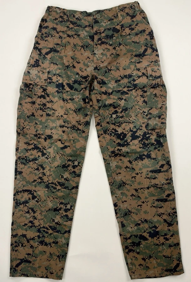 USGI USMC Woodland Marpat Camo BDU Trousers Combat Cargo Pants Sz Medium Reg USED
