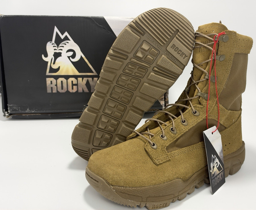 Rocky Lightweight Commercial Military Combat Boots RKC042 Army Coyote Brown