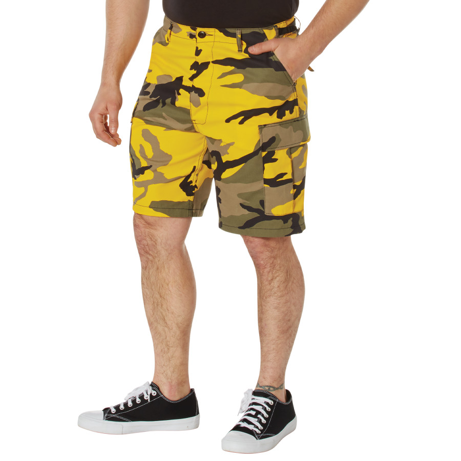 Men's Stinger Yellow Camouflage Military Tactical BDU Cargo Shorts | Rothco 65007