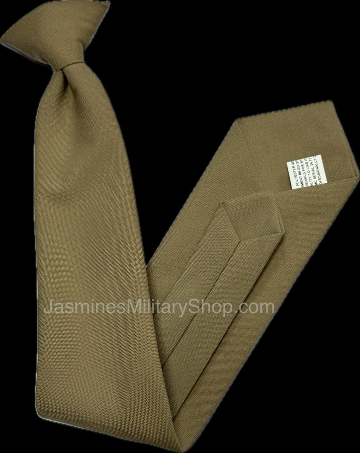 USMC Men's Khaki Clip-On Tie for US Marines Service or Dress Uniform