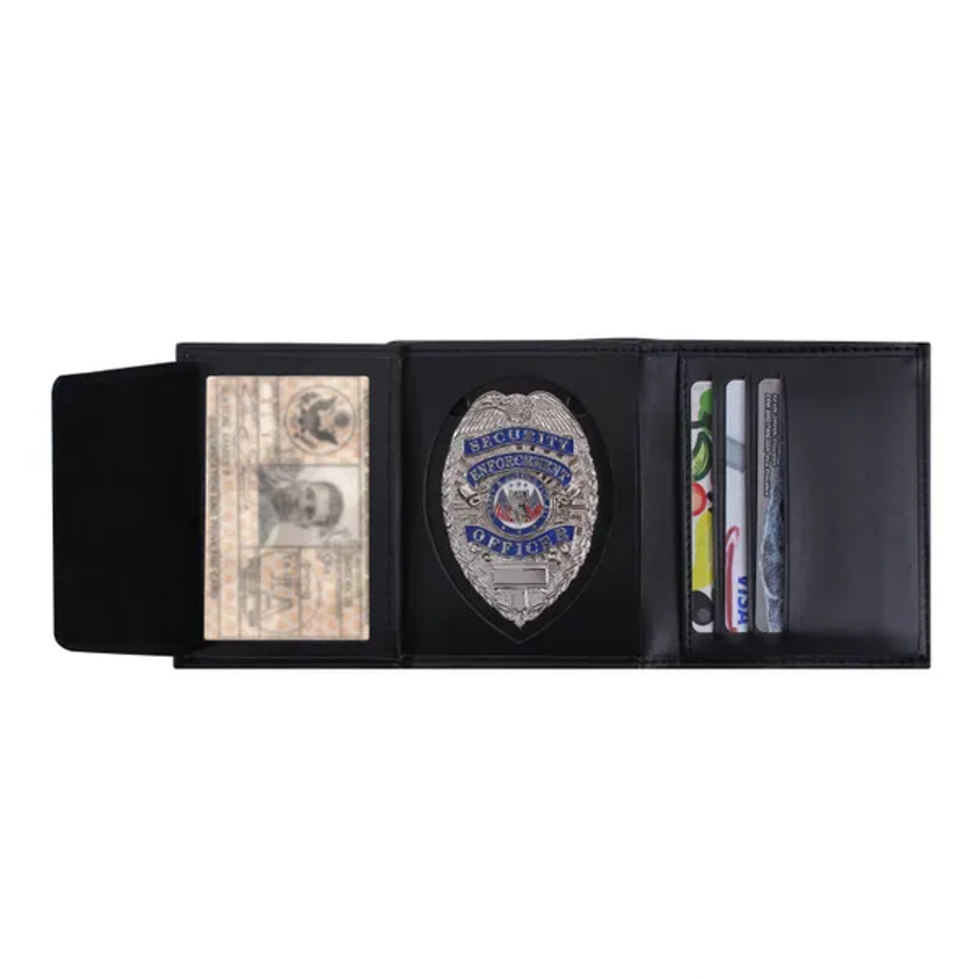Black Leather ID & Badge Wallet | 1134