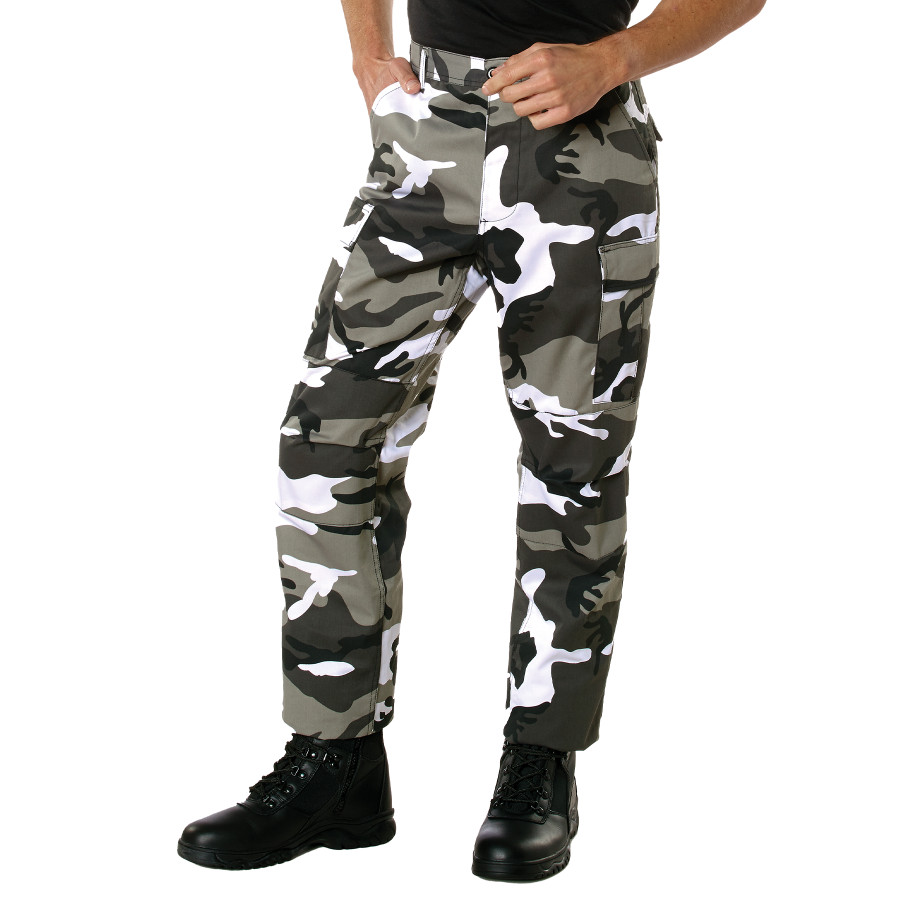 City Camo Black & White Color Camouflage Tactical Cargo BDU Pants | 7881