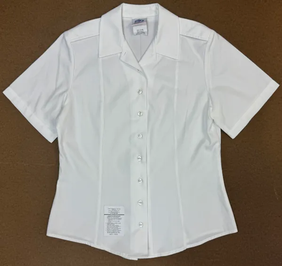 Women's Army Tuck-in White 521 Short-Sleeve Uniform Dress Shirt | 12R #2