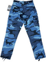 2PC SET Sky Blue Camo BDU Military Cargo Pants & T-Shirt SET | Small Reg NWT
